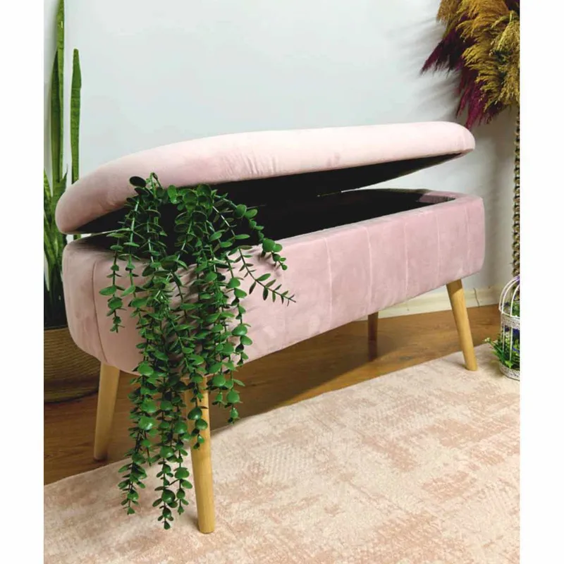 Säilytysrahi Atelier Del Sofa Oslo Babyface (90 x 46 x 35 cm) Vaaleanpunainen - Huonekalut - Tuoli & nojatuoli - Jakkara & jalkarahi - Säkkirahi