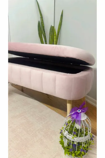 Säilytysrahi Atelier Del Sofa Oslo Babyface (90 x 46 x 35 cm) Vaaleanpunainen - Huonekalut - Tuoli & nojatuoli - Jakkara & jalkarahi - Säkkirahi