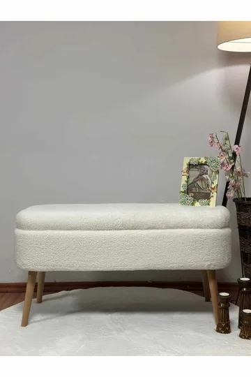 Säilytysrahi Atelier Del Sofa Oslo Wellsoft (90 x 46 x 35 cm) Valkoinen - Huonekalut - Tuoli & nojatuoli - Jakkara & jalkarahi - Säkkirahi