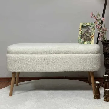 Säilytysrahi Atelier Del Sofa Oslo Wellsoft (90 x 46 x 35 cm) Valkoinen - Huonekalut - Tuoli & nojatuoli - Jakkara & jalkarahi - Säkkirahi