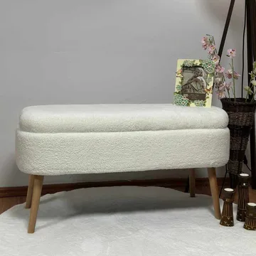 Säilytysrahi Atelier Del Sofa Oslo Wellsoft (90 x 46 x 35 cm) Valkoinen - Huonekalut - Tuoli & nojatuoli - Jakkara & jalkarahi - Säkkirahi