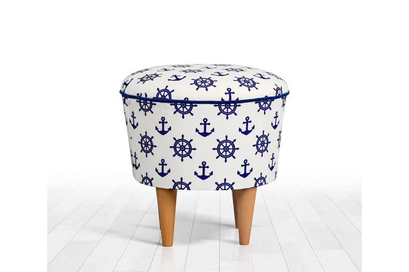 Istuinrahi Cunday 42 cm - Valkoinen/Sininen - Huonekalut - Tuoli & nojatuoli - Jakkara & jalkarahi - Säkkirahi