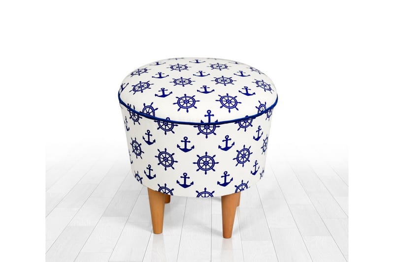 Istuinrahi Cunday 42 cm - Valkoinen/Sininen - Huonekalut - Tuoli & nojatuoli - Jakkara & jalkarahi - Säkkirahi