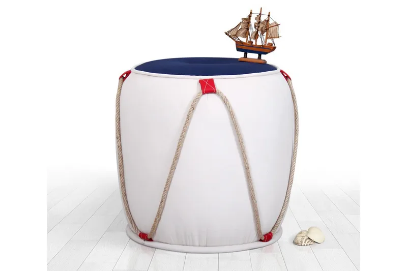 Istuinrahi Johnstown 42 cm - Valkoinen/Punainen - Huonekalut - Tuoli & nojatuoli - Jakkara & jalkarahi - Säkkirahi