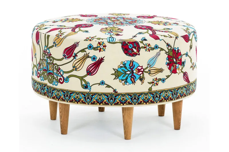 Istuinrahi Tentoni Pyöreä, Sametti/Beige/Pun/Luonnonväri