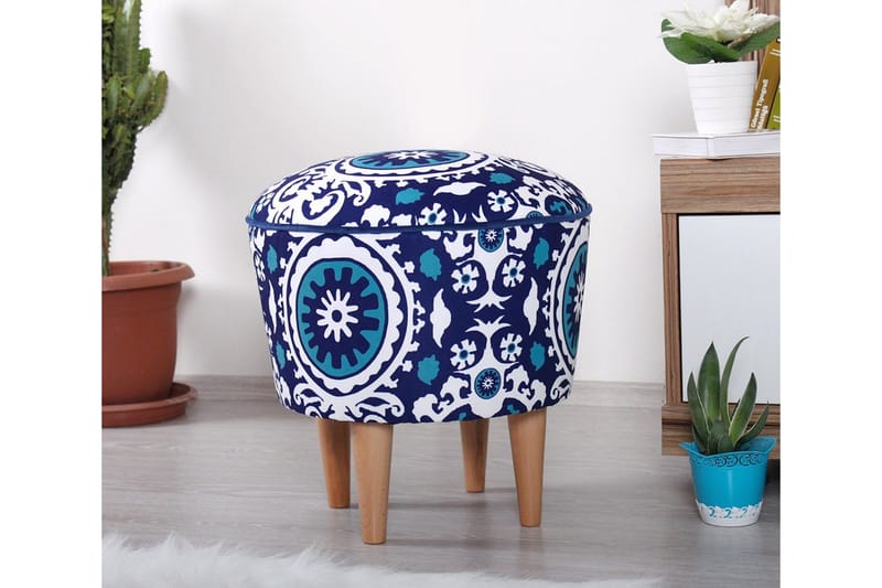 Istuinrahi Thambo 42 cm - Sininen/Valkoinen - Huonekalut - Tuoli & nojatuoli - Jakkara & jalkarahi - Säkkirahi