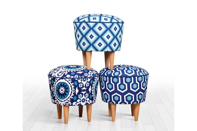 Istuinrahi Thambo 42 cm - Sininen/Valkoinen - Huonekalut - Tuoli & nojatuoli - Jakkara & jalkarahi - Säkkirahi