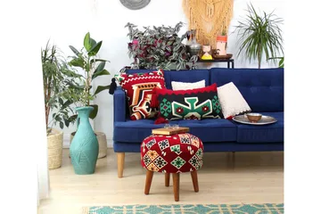 Istuinrahi Plainfield 46 cm - Punainen/Vihreä - Huonekalut - Tuoli & nojatuoli - Jakkara & jalkarahi - Säkkirahi