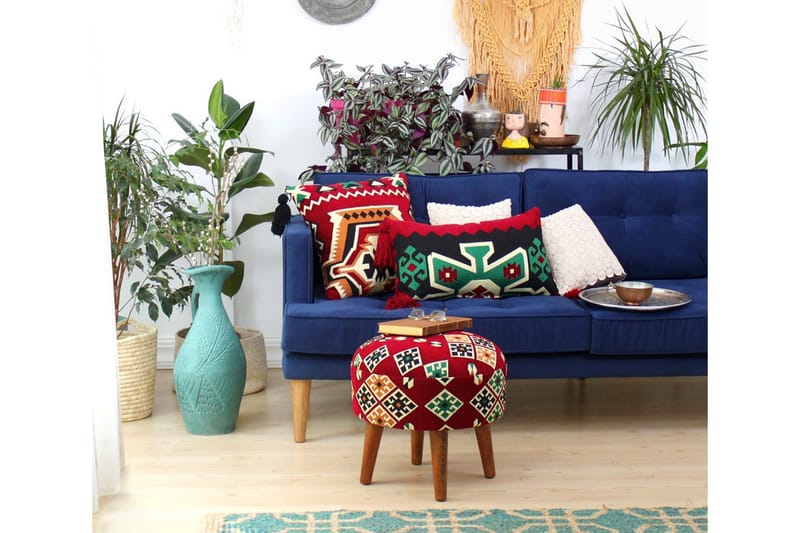 Istuinrahi Plainfield 46 cm - Punainen/Vihreä - Huonekalut - Tuoli & nojatuoli - Jakkara & jalkarahi - Säkkirahi