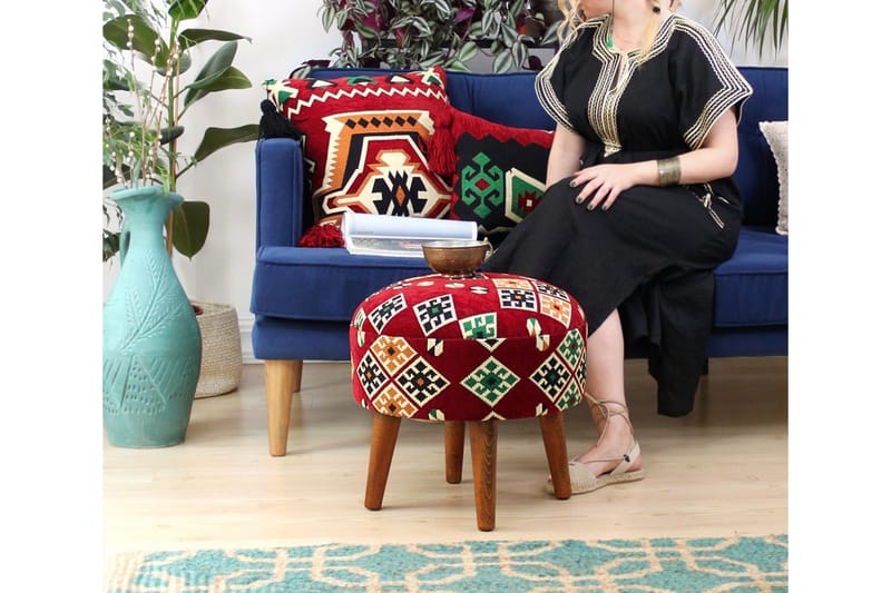 Istuinrahi Plainfield 46 cm - Punainen/Vihreä - Huonekalut - Tuoli & nojatuoli - Jakkara & jalkarahi - Säkkirahi