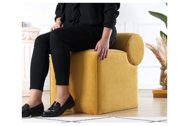 Istuintyyny Linburg 45 cm - Keltainen - Huonekalut - Tuoli & nojatuoli - Jakkara & jalkarahi - Säkkirahi