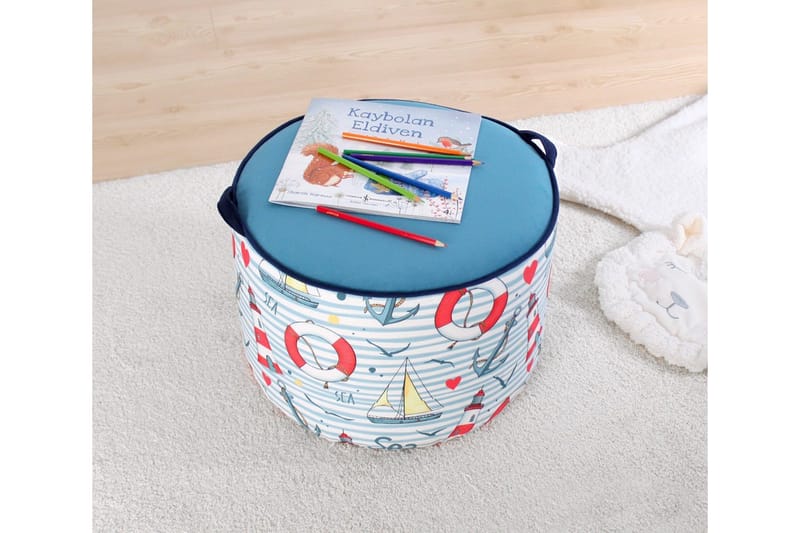 Lasten Rahi Colac - Vaaleansininen/Valkoinen - Huonekalut - Tuoli & nojatuoli - Jakkara & jalkarahi - Säkkirahi