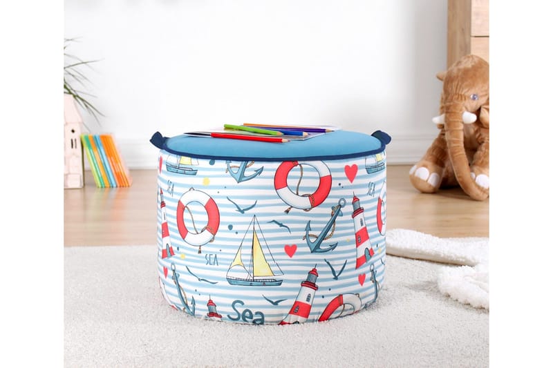 Lasten Rahi Colac - Vaaleansininen/Valkoinen - Huonekalut - Tuoli & nojatuoli - Jakkara & jalkarahi - Säkkirahi