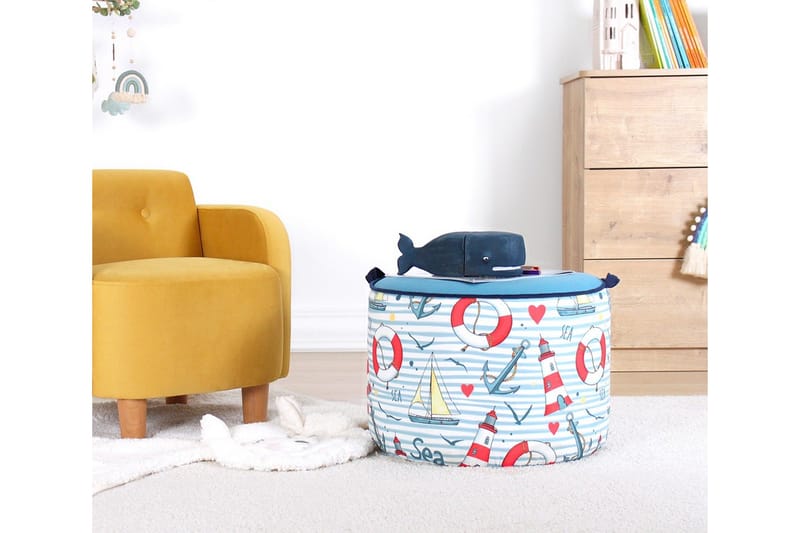 Lasten Rahi Colac - Vaaleansininen/Valkoinen - Huonekalut - Tuoli & nojatuoli - Jakkara & jalkarahi - Säkkirahi