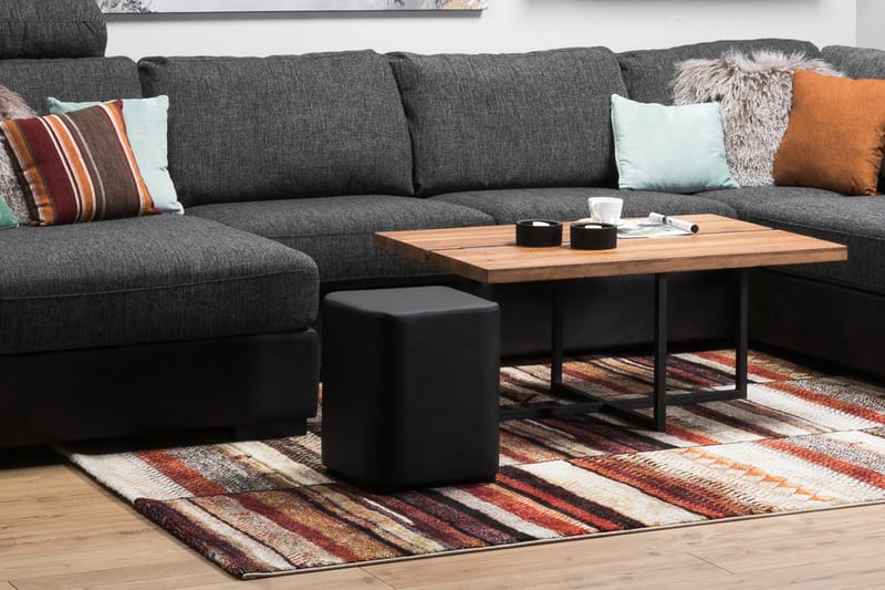 Rahi Kvadrat Musta - Keinonahka - Huonekalut - Tuoli & nojatuoli - Jakkara & jalkarahi - Säkkirahi