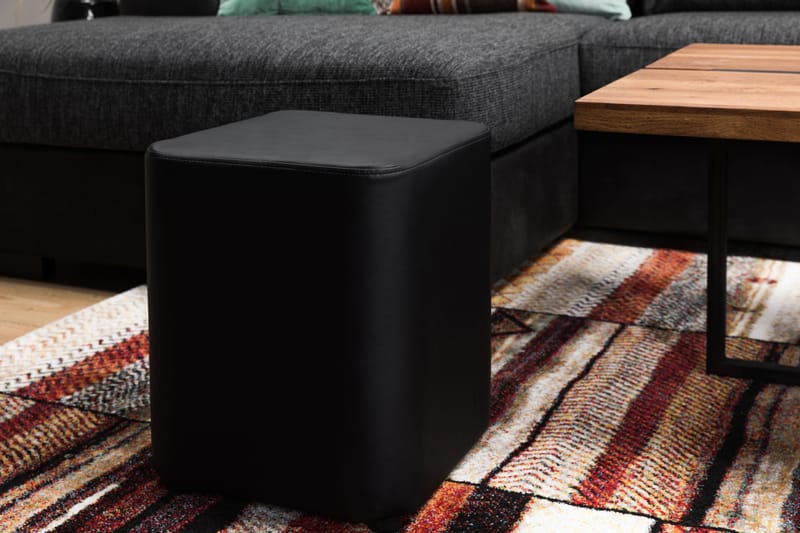 Rahi Kvadrat Musta - Keinonahka - Huonekalut - Tuoli & nojatuoli - Jakkara & jalkarahi - Säkkirahi