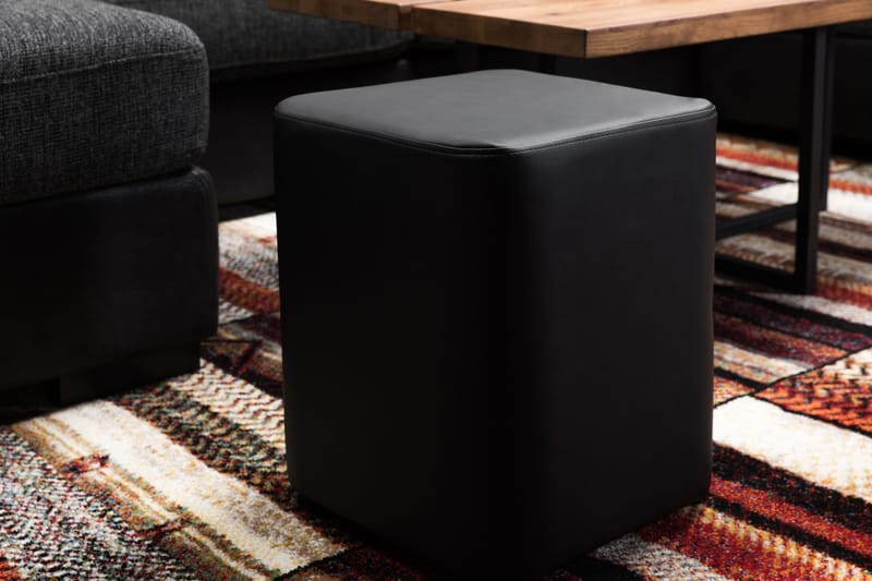 Rahi Kvadrat Musta - Keinonahka - Huonekalut - Tuoli & nojatuoli - Jakkara & jalkarahi - Säkkirahi