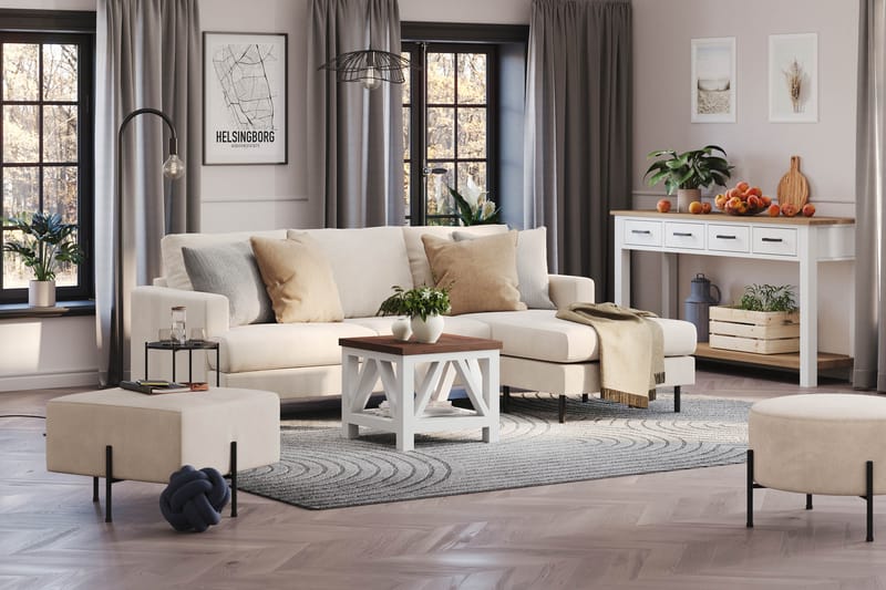 Rahi Menard  Compact 60 cm Neliö - Beige - Huonekalut - Tuoli & nojatuoli - Jakkara & jalkarahi - Säkkirahi