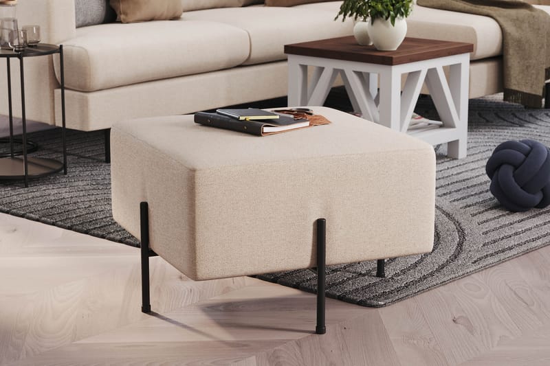 Rahi Menard  Compact 60 cm Neliö - Beige - Huonekalut - Tuoli & nojatuoli - Jakkara & jalkarahi - Säkkirahi