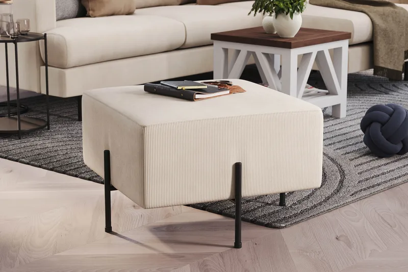 Rahi Menard  Compact 60 cm Neliö - Beige - Huonekalut - Tuoli & nojatuoli - Jakkara & jalkarahi - Säkkirahi