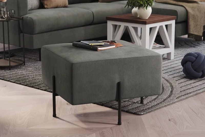 Rahi Menard  Compact 60 cm Neliö - Harmaa - Huonekalut - Tuoli & nojatuoli - Jakkara & jalkarahi - Säkkirahi