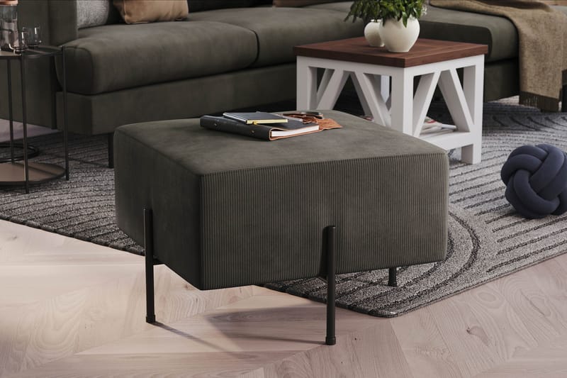 Rahi Menard  Compact 60 cm Neliö - Tummanharmaa - Huonekalut - Tuoli & nojatuoli - Jakkara & jalkarahi - Säkkirahi