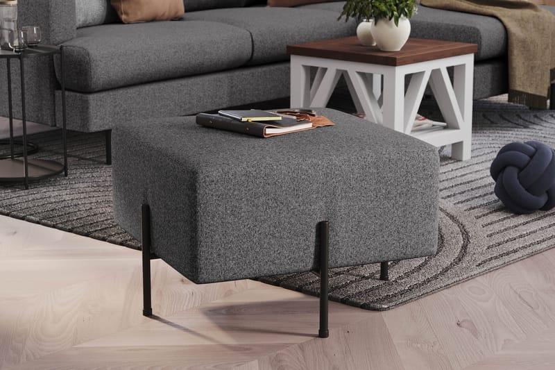 Rahi Menard  Compact 60 cm Neliö - Tummanharmaa - Huonekalut - Tuoli & nojatuoli - Jakkara & jalkarahi - Säkkirahi