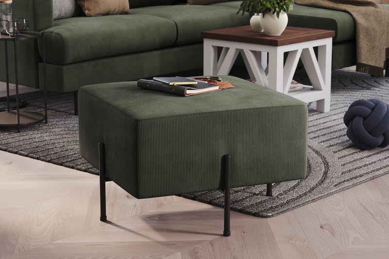 Rahi Menard  Compact 60 cm Neliö - Tummanvihreä - Huonekalut - Tuoli & nojatuoli - Jakkara & jalkarahi - Säkkirahi