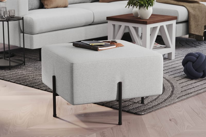 Rahi Menard  Compact 60 cm Neliö - Vaaleanharmaa - Huonekalut - Tuoli & nojatuoli - Jakkara & jalkarahi - Säkkirahi