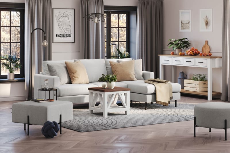 Rahi Menard  Compact 60 cm Neliö - Vaaleanharmaa - Huonekalut - Tuoli & nojatuoli - Jakkara & jalkarahi - Säkkirahi