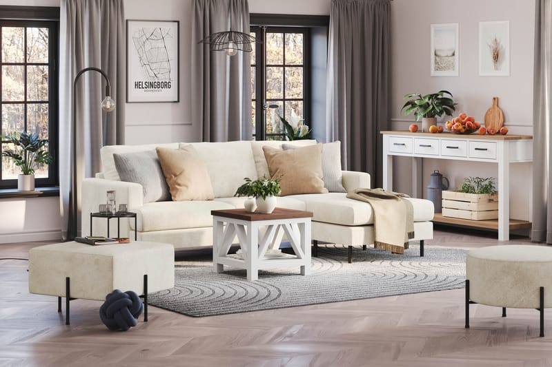Rahi Menard  Compact 60 cm Neliö - Valkoinen - Huonekalut - Tuoli & nojatuoli - Jakkara & jalkarahi - Säkkirahi