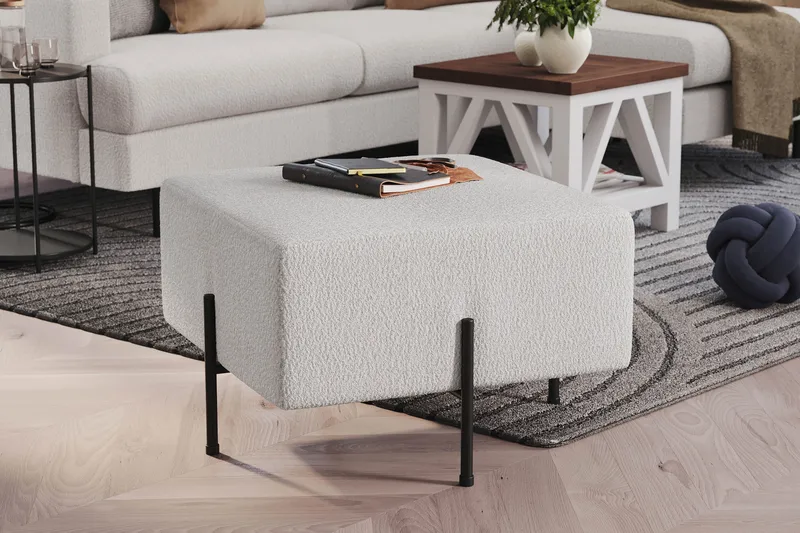 Rahi Menard  Compact 60 cm Neliö - Valkoinen - Huonekalut - Tuoli & nojatuoli - Jakkara & jalkarahi - Säkkirahi