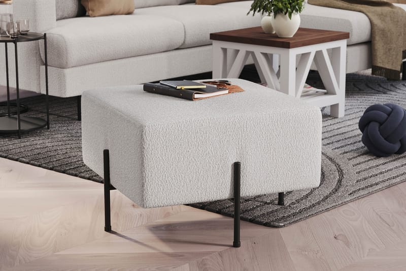 Rahi Menard  Compact 60 cm Neliö - Valkoinen - Huonekalut - Tuoli & nojatuoli - Jakkara & jalkarahi - Säkkirahi