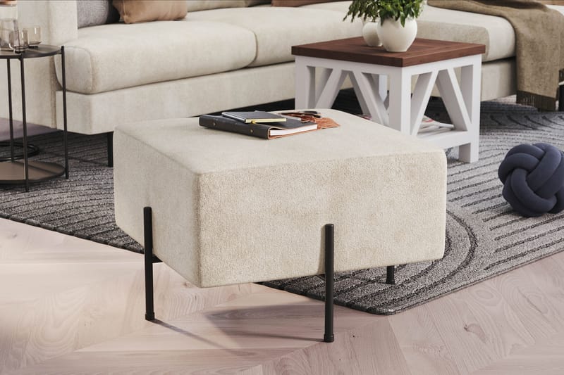 Rahi Menard  Compact 60 cm Neliö - Valkoinen - Huonekalut - Tuoli & nojatuoli - Jakkara & jalkarahi - Säkkirahi