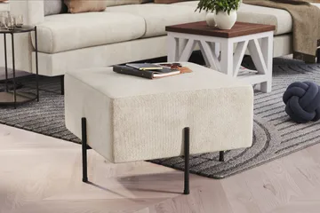 Rahi Menard  Compact 60 cm Neliö - Valkoinen - Huonekalut - Tuoli & nojatuoli - Jakkara & jalkarahi - Säkkirahi