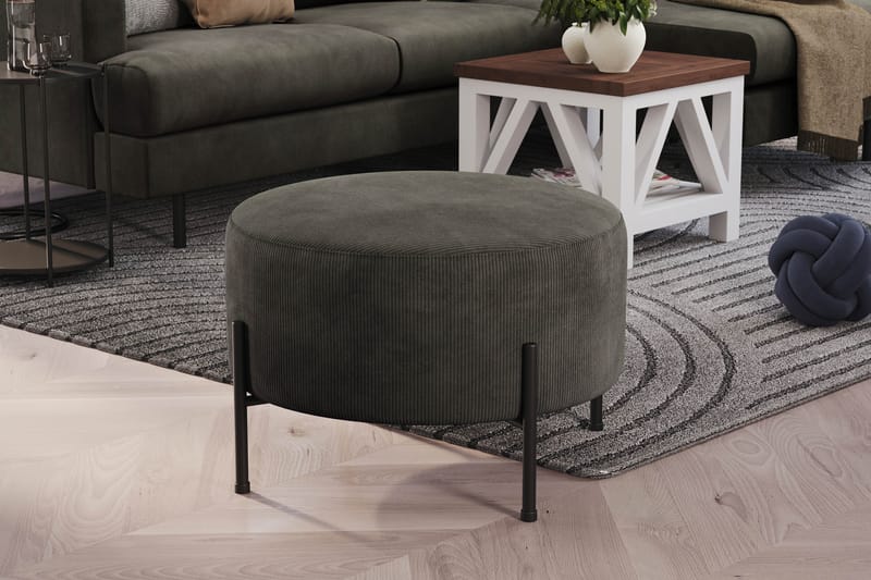 Rahi Menard  Compact 60 cm Pyöreä - Tummanharmaa - Huonekalut - Tuoli & nojatuoli - Jakkara & jalkarahi - Säkkirahi