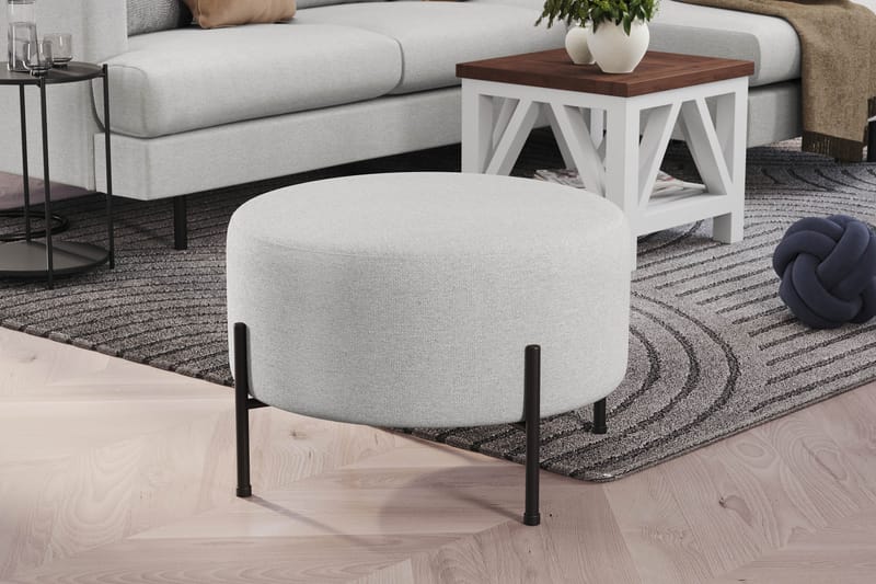 Rahi Menard  Compact 60 cm Pyöreä - Vaaleanharmaa - Huonekalut - Tuoli & nojatuoli - Jakkara & jalkarahi - Säkkirahi