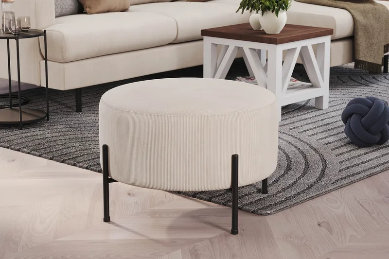 Rahi Menard  Compact 60 cm Pyöreä - Beige - Huonekalut - Tuoli & nojatuoli - Jakkara & jalkarahi - Säkkirahi