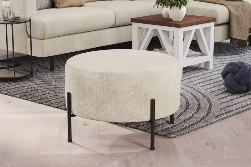 Rahi Menard  Compact 60 cm Pyöreä - Valkoinen - Huonekalut - Tuoli & nojatuoli - Jakkara & jalkarahi - Säkkirahi