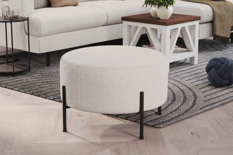 Rahi Menard  Compact 60 cm Pyöreä - Valkoinen - Huonekalut - Tuoli & nojatuoli - Jakkara & jalkarahi - Säkkirahi