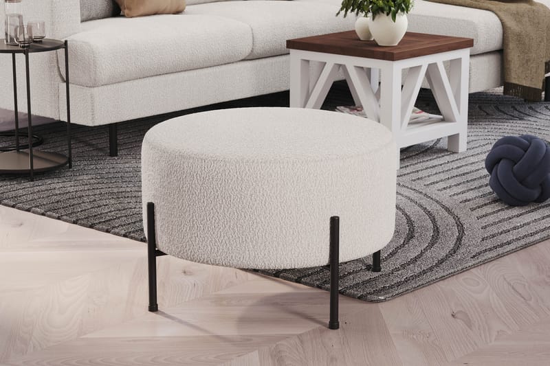 Rahi Menard  Compact 60 cm Pyöreä - Valkoinen - Huonekalut - Tuoli & nojatuoli - Jakkara & jalkarahi - Säkkirahi