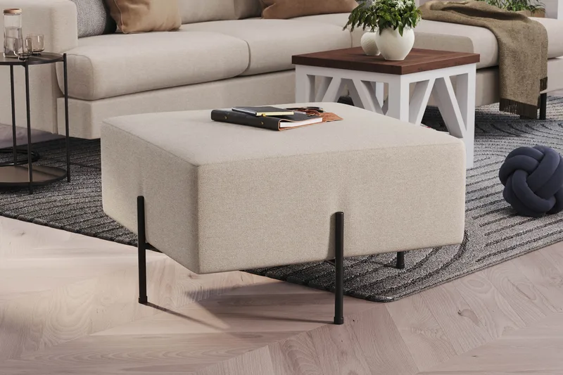 Rahi Menard  Compact 70 cm Neliö - Beige - Huonekalut - Tuoli & nojatuoli - Jakkara & jalkarahi - Säkkirahi