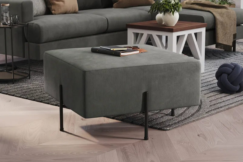 Rahi Menard  Compact 70 cm Neliö - Harmaa - Huonekalut - Tuoli & nojatuoli - Jakkara & jalkarahi - Säkkirahi