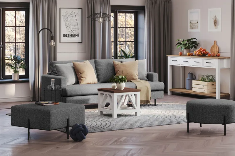 Rahi Menard  Compact 70 cm Neliö - Tummanharmaa - Huonekalut - Tuoli & nojatuoli - Jakkara & jalkarahi - Säkkirahi