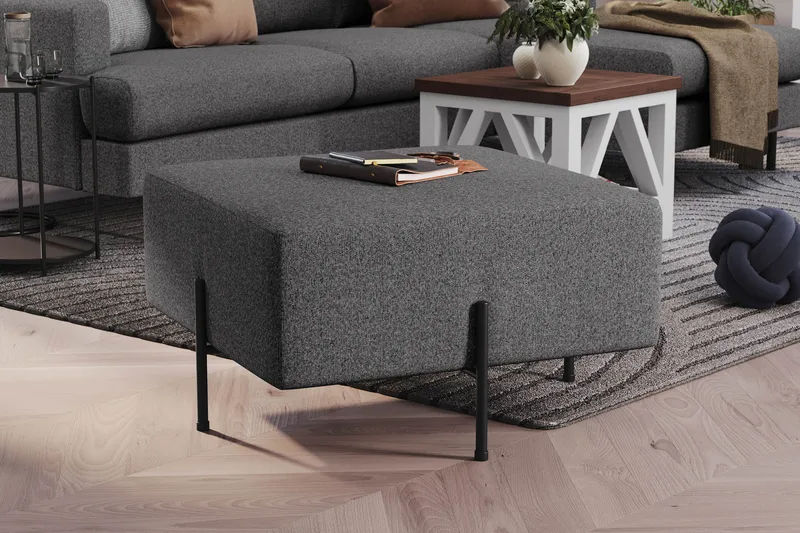 Rahi Menard  Compact 70 cm Neliö - Tummanharmaa - Huonekalut - Tuoli & nojatuoli - Jakkara & jalkarahi - Säkkirahi