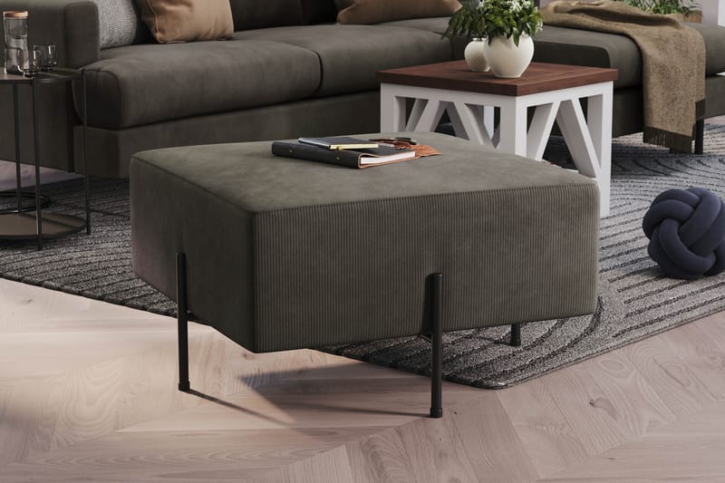 Rahi Menard  Compact 70 cm Neliö - Tummanharmaa - Huonekalut - Tuoli & nojatuoli - Jakkara & jalkarahi - Säkkirahi