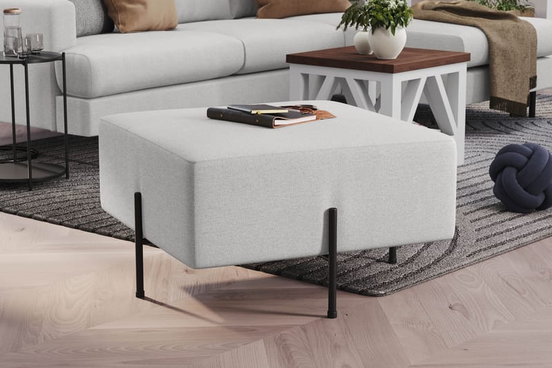 Rahi Menard  Compact 70 cm Neliö - Vaaleanharmaa - Huonekalut - Tuoli & nojatuoli - Jakkara & jalkarahi - Säkkirahi