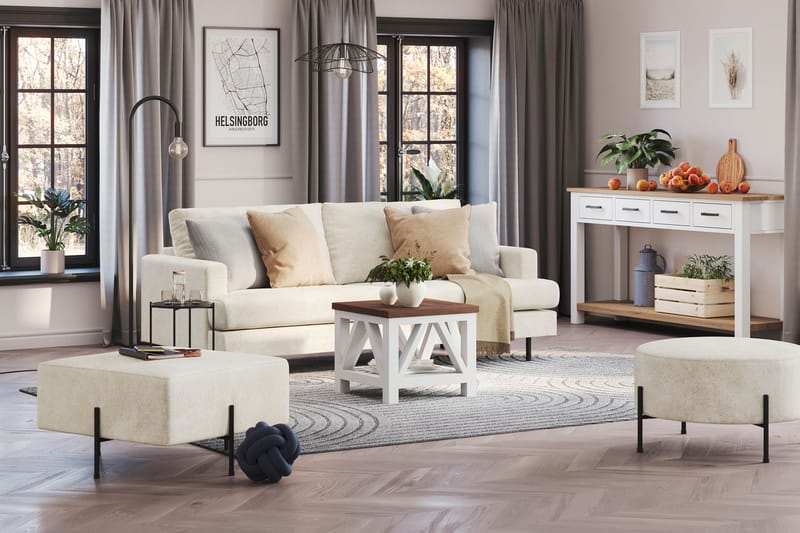 Rahi Menard  Compact 70 cm Neliö - Valkoinen - Huonekalut - Tuoli & nojatuoli - Jakkara & jalkarahi - Säkkirahi