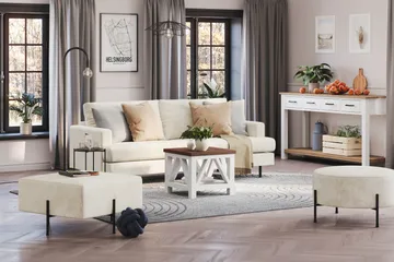 Rahi Menard  Compact 70 cm Neliö - Valkoinen - Huonekalut - Tuoli & nojatuoli - Jakkara & jalkarahi - Säkkirahi