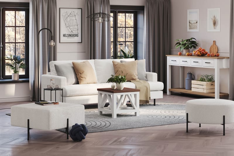 Rahi Menard  Compact 70 cm Neliö - Valkoinen - Huonekalut - Tuoli & nojatuoli - Jakkara & jalkarahi - Säkkirahi